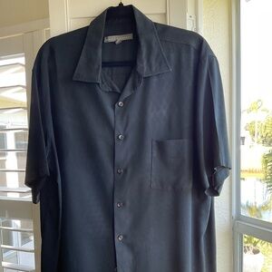 Robert Barakett Men’s Short Sleeve Button Down Shirt Black XL